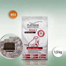 Platinum Adult Beef+Potato - visavertis sausas pašaras suaugusiems šunims su jautiena ir bulvėmis (begrūdis), 1,5 kg